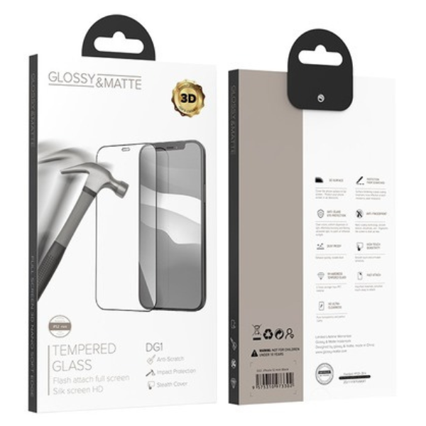 Glossy&Matte iPhone 15 Pro מגן מסך קדמי מלא מזכוכית