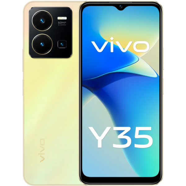 טלפון סלולרי Vivo Y35 בצבע זהב שמש