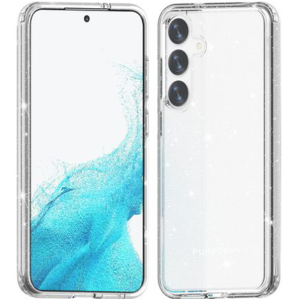 PureGear DualTek Slim Galaxy S24 כיסוי חזק בצבע שקוף נצנצים