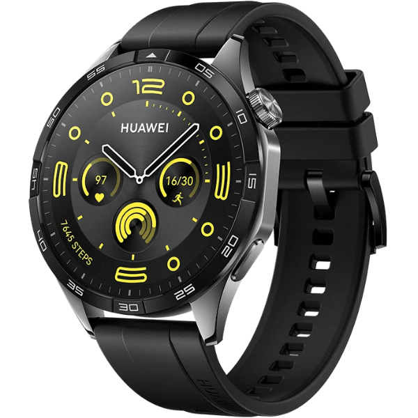 שעון חכם HUAWEI WATCH GT 4 46mm Black Fluoroelastomer Strap