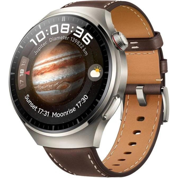 שעון חכם Huawei Watch 4 Pro 47mm Titanium (MDS-AL00) Dark Brown Leather Strap