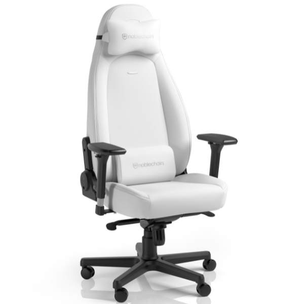כיסא גיימינג NOBLECHAIRS ICON WHITE EDITION בצבע לבן